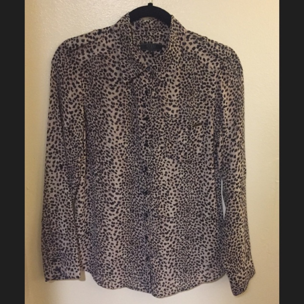 Guess Animal Print Button-Down Blouse - image 1